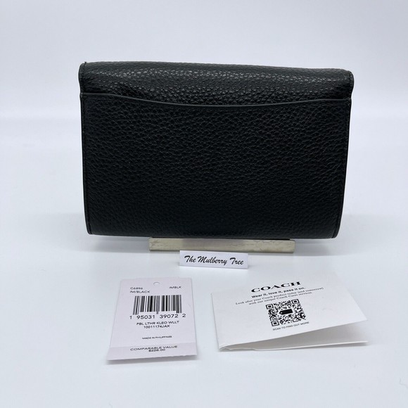 Coach 6896 Kleo Wallet Black Pebbled Leather NWT Org $228 - Picture 3 of 6